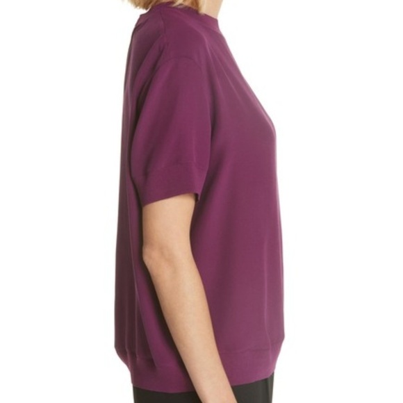 Vince Silk Rib Trim Blouse size L - Picture 3 of 8